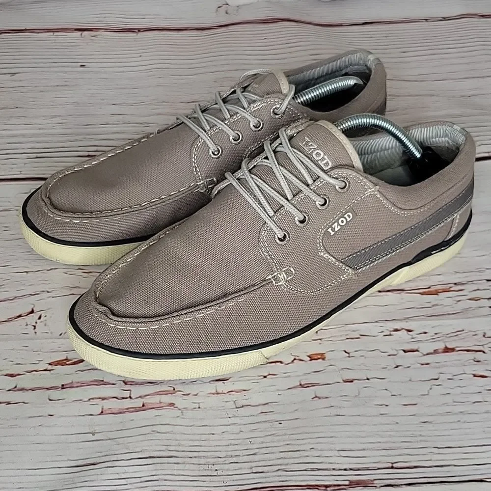 IZOD OASIS Men's Linen Taupe Casual Shoes Size 11